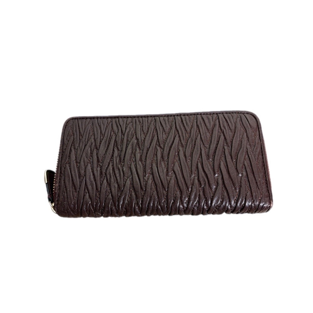 Coach Wallet Brown Gathered Twist Accordian Zip‎ Gold Zip Classic Sophisticated - Picture 6 of 7